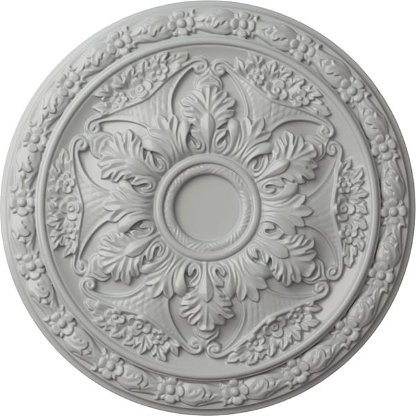Ekena Millwork Baile Ceiling Medallion (Fits Canopies up to 3 1/4"), Hand-Painted Frost, 20"OD x 1 5/8"P CM20BLFRF - main